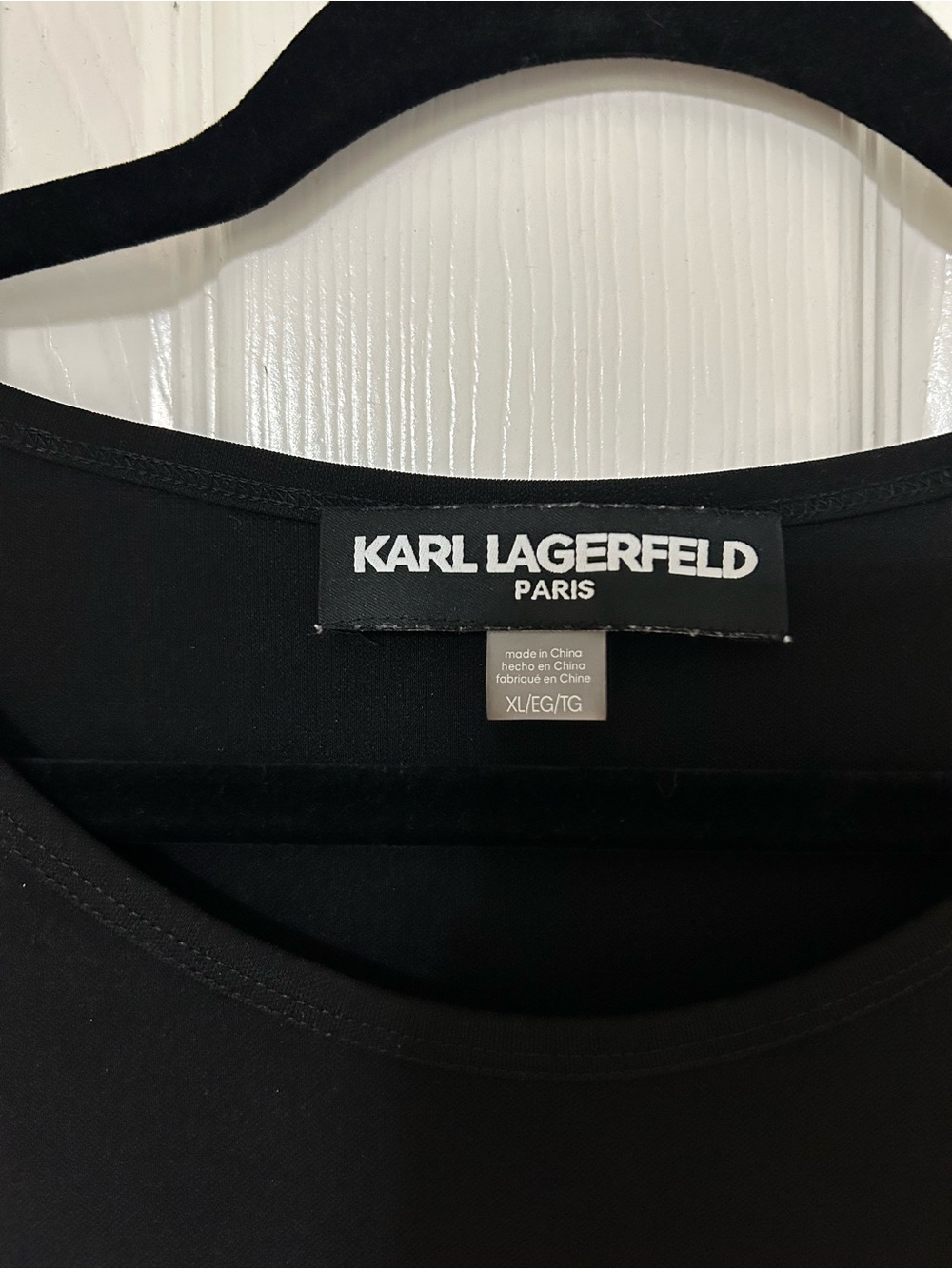 Karl Lagerfeld Pleated Black and Gold Dress - Picture 3 of 5